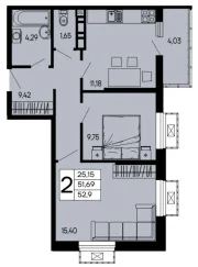 2-х комнатная квартира